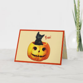 Tarjeta De Agradecimiento Gato en Calabaza