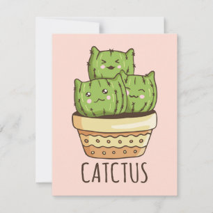 Tarjeta De Agradecimiento Gato Encuentra Cactus