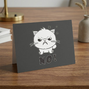 Tarjeta De Agradecimiento Gato enojado lindo que silba No.
