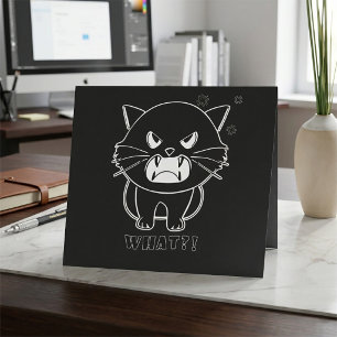 Tarjeta De Agradecimiento Gato enojado lindo silbando Qué.