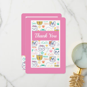 Tarjeta De Agradecimiento Gato Kitty