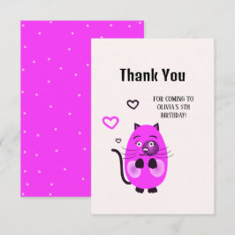 Tarjeta De Agradecimiento Gato lila lindo