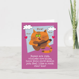 Tarjeta De Agradecimiento Gato lindo con profesor de música guitarra Gracias