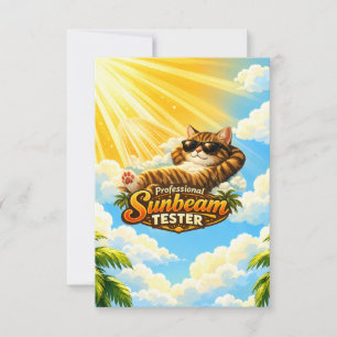 Tarjeta De Agradecimiento Gato Lindo Probador de Rayo de Sol – Gato de Veran