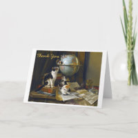 Gato Madre Vintage Gatitos Mundo Globo Gracias