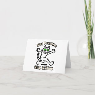Tarjeta De Agradecimiento Gato Mantén Positividad