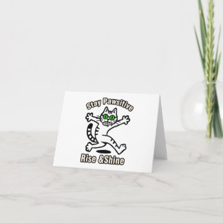 Tarjeta De Agradecimiento Gato Mantén Positividad