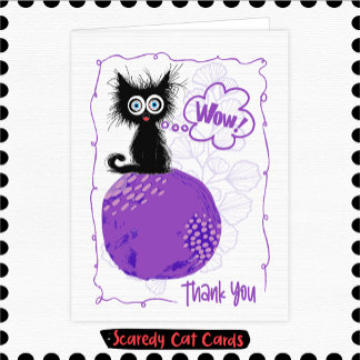 Tarjeta De Agradecimiento Gato Miedoso Gracias