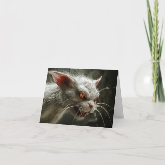 Tarjeta De Agradecimiento Gato monstruo  (Anverso)