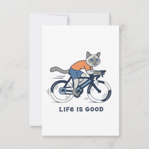 Tarjeta De Agradecimiento Gato montando bicicleta de carretera