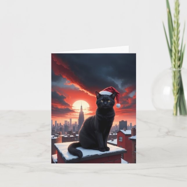 Tarjeta De Agradecimiento gato negro (Anverso)