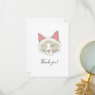 Tarjeta De Agradecimiento Gato parpadeante