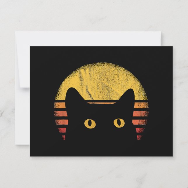 Tarjeta De Agradecimiento Gato Retro Vintage (Anverso)