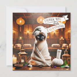 Tarjeta De Agradecimiento Gato siamés en FIESTA de spa