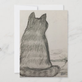 Tarjeta De Agradecimiento Gato vigilándonos
