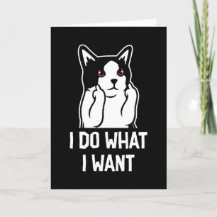 Tarjeta De Agradecimiento Gato Yo Hago Lo Que Quiero Gracioso
