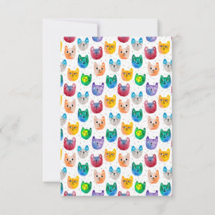 Tarjeta De Agradecimiento Gatos acuarela y amigos