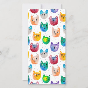 Tarjeta De Agradecimiento Gatos acuarelas y amigos