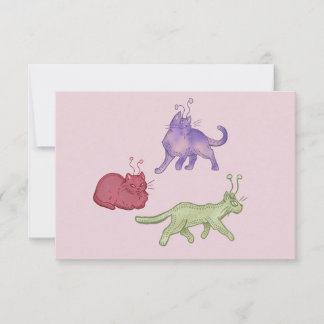 Tarjeta De Agradecimiento Gatos alienígenas caprichosos gatos espaciales div