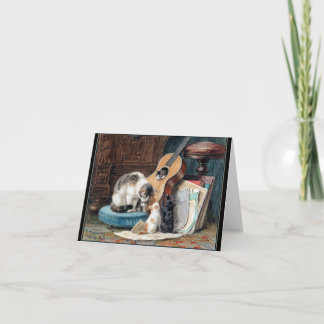 Tarjeta De Agradecimiento Gatos arruinando una guitarra