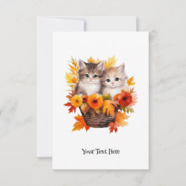 Tarjeta De Agradecimiento Gatos de gatitos personalizados en cesta