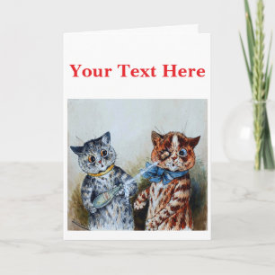 Tarjeta De Agradecimiento gatos de Louis Wain 