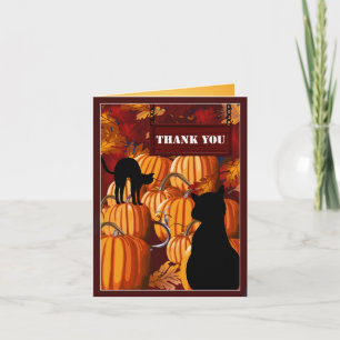 Tarjeta De Agradecimiento Gatos de parches de calabaza Gracias