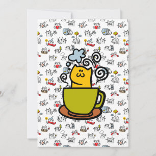 Tarjeta De Agradecimiento Gatos divertidos, leche y magia.