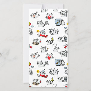 Tarjeta De Agradecimiento Gatos divertidos, leche y magia