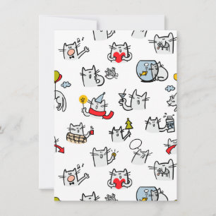 Tarjeta De Agradecimiento Gatos divertidos, leche y magia.
