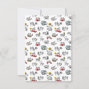 Tarjeta De Agradecimiento Gatos divertidos, leche y magia.