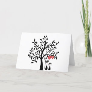 Tarjeta De Agradecimiento Gatos enamorados