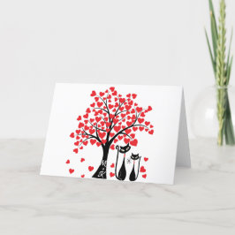 Tarjeta De Agradecimiento Gatos enamorados