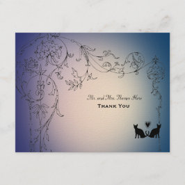 Tarjeta De Agradecimiento Gatos Jardín Gracias Personalizado con sobres