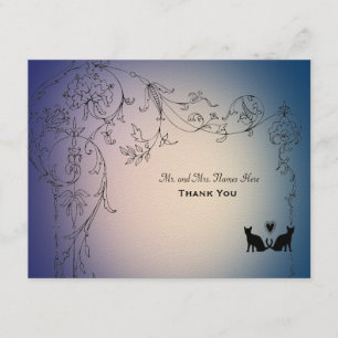 Tarjeta De Agradecimiento Gatos Jardín Gracias Personalizado con sobres