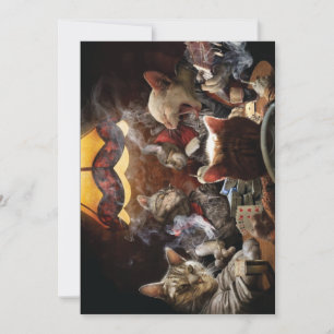 Tarjeta De Agradecimiento Gatos jugando al póquer