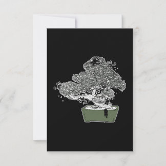 Tarjeta De Agradecimiento Gatos Kitty Bonsai Árbol Budista Japonés Zen