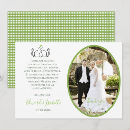 Tarjeta De Agradecimiento Gatos románticos enamorados pareja de boda foto ve