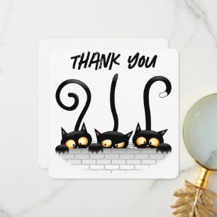 Tarjeta De Agradecimiento Gatos traviesos, juguetones y divertidos