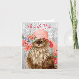 Tarjeta De Agradecimiento Gatos vestidos con Gorras Notecards