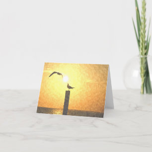 Tarjeta De Agradecimiento Gaviotas en la oscuridad Notecard
