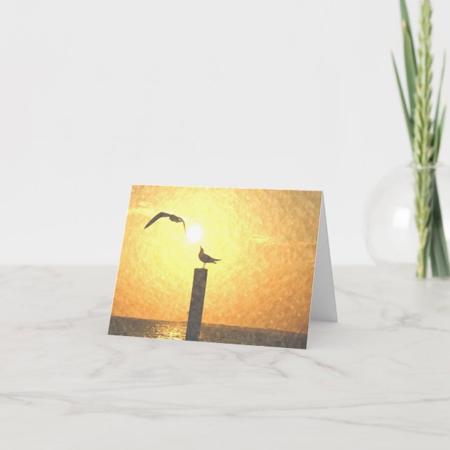 Tarjeta De Agradecimiento Gaviotas en la oscuridad Notecard (Anverso)