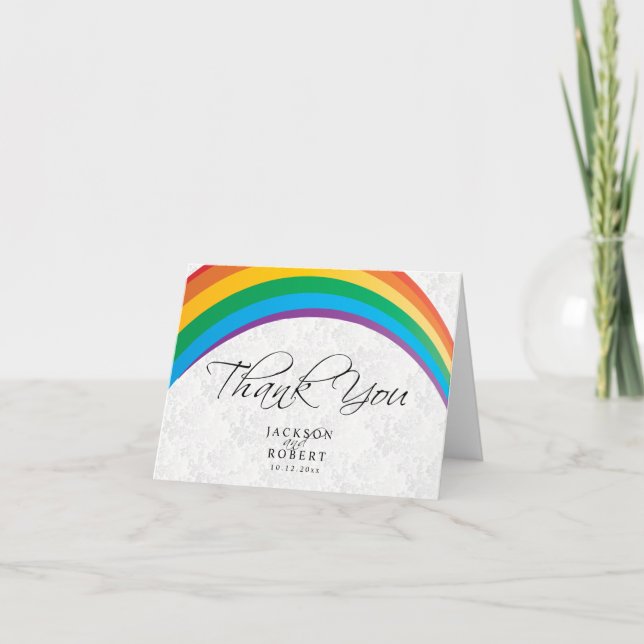 Tarjeta De Agradecimiento Gay arcoiris - Gracias (Anverso)