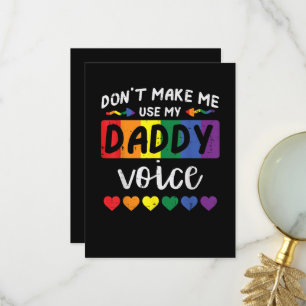 Tarjeta De Agradecimiento Gay No Me Hagas Usar Voz De Papá