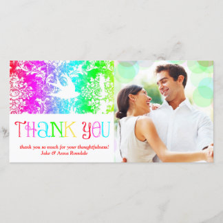 Tarjeta De Agradecimiento GC Arcoiris Gracias Pájaro