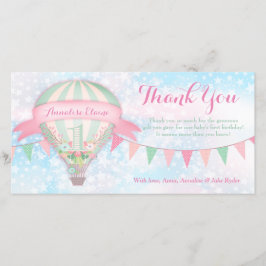 Tarjeta De Agradecimiento GC Hot Air Balloon First Birday Gracias