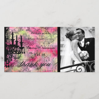 Tarjeta De Agradecimiento GC | Jolie Chandelier Rainbow Damask