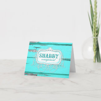 Tarjeta De Agradecimiento GC Shabby Aqua Wood Gracias