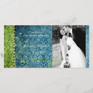 Tarjeta De Agradecimiento GC Turquesa y verde de Bejeweld Gracias
