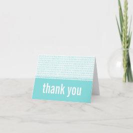 Tarjeta De Agradecimiento Geek Moda Código Binario Gracias Tarjeta, Aqua